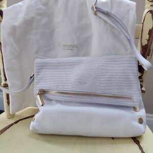 Hammitt White Textured Clutch With Dustbag